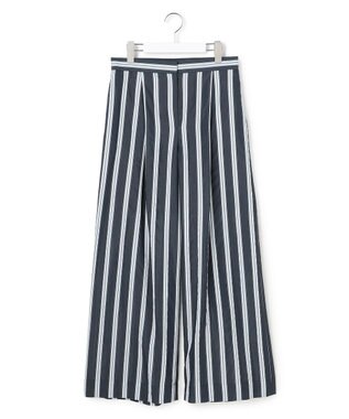 ICB L サッカードビーストライプ ワイドパンツ ネイビー×サックスストライプ