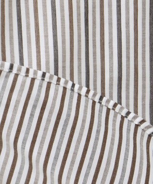 JOSEPH ABBOUD 【キングサイズ】JCサテンストライプ　シャツ ダークブラウン系1