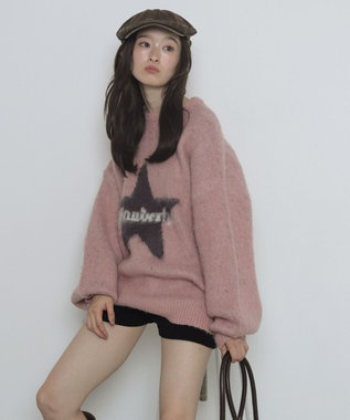  シャギーグラフィックニットBIGプルオーバー