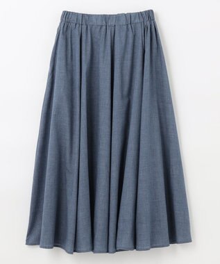 ANY 【ウエストゴム】シャンブレーライク スカート ブルーダンガリー