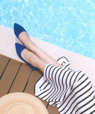 steppi 【洗える/撥水】ポインテッド メッシュ パンプス ブルー