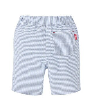 MIKI HOUSE HOT BISCUITS 【80-120cm】 ワッペン 6分丈 ハーフパンツ ブルー