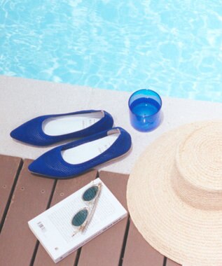 steppi 【洗える/撥水】ポインテッド メッシュ パンプス ブルー