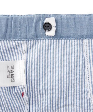 MIKI HOUSE HOT BISCUITS 【80-120cm】 ワッペン 6分丈 ハーフパンツ ブルー