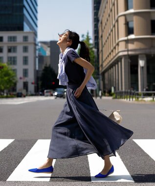 steppi 【洗える/撥水】ポインテッド メッシュ パンプス ブルー