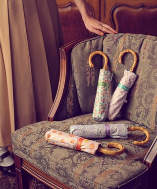 MOONBAT アデリアレトロ×estaa 晴雨兼用日傘 折りたたみ傘 アリス UV 一級遮光 オレンジ