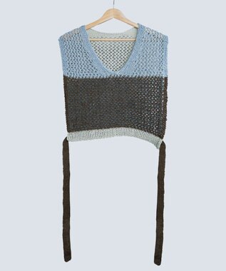 COQ STRATA 和紙ショート丈ベスト スカイブルー