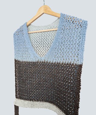 COQ STRATA 和紙ショート丈ベスト スカイブルー