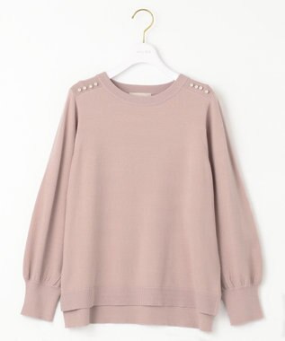 ANY SIS 【Oggi1月号掲載】ショルダーパール調 ニット ローズグレー