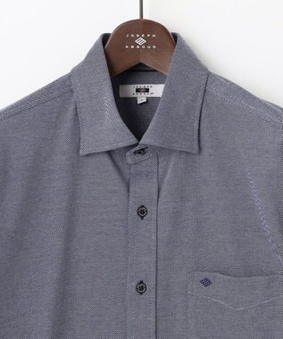 JOSEPH ABBOUD 【ジャージーシャツで快適な着心地】コンパクトジャージー バーズアイ シャツ サックスブルー系