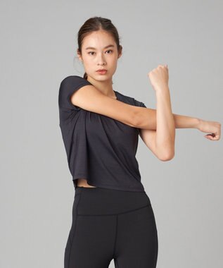 Chacott Chacott BALANCE ドライストレッチリフレクターTシャツ ダークグレー杢