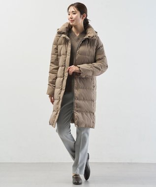 J.PRESS LADIES 【洗える・2way】タフタダウン ロング丈 コート モカ系