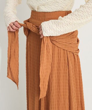 CRAFT STANDARD BOUTIQUE ツイストベルトフレアスカート Orange