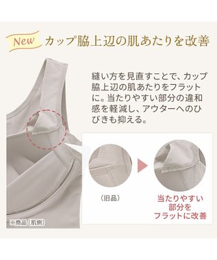 BRADELIS New York 【BRADELIS NewYork peace】綿混キャッチャーカップレースブラスリップ25 ノンワイヤー 補正下着 静電気軽減 インナー カップ付き ブラトップ ワンピース グレージュ