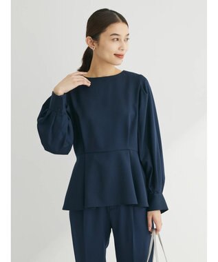 Green Parks ｅｆ－ｄｅ　ペプラムブラウス Dark Navy