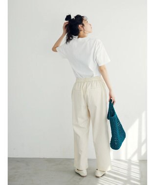 CRAFT STANDARD BOUTIQUE イージーケアピンストライプテーパードパンツ Stripe Ivory