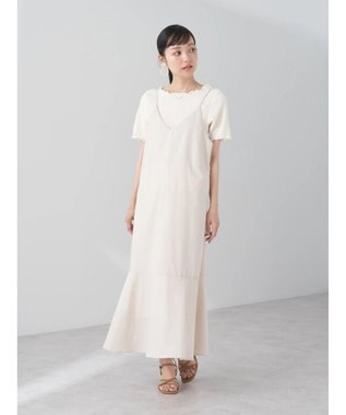 earth music&ecology Ｖネック裾切替キャミワンピース Beige