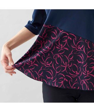 Chacott プリントコンビTシャツ ネイビー