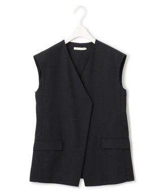 ICB 【接触冷感・速乾・洗える】T.R.Liプレーンウィーブ ジレ ブラック系