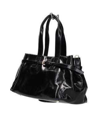 INTER-CHAUSSURES 【CHRISTIAN VILLA】ミディアムサイズレザーハンドバッグ ブラック