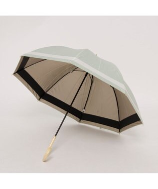 UNBILLION カシュネ cachenez / 【晴雨兼用】【日傘】UV カット率99％以上 PU切り継ぎボーダーバルーンショートパラソル グリーン