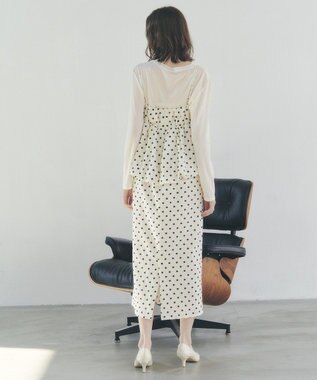 YECCA VECCA ドット柄バルーンキャミワンピース Ivory