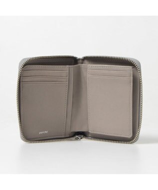 UNBILLION ペルケ perche / ボタニカルフラワー刺繍ラウンドパームフィットウォレット ライトグレー