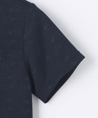 23区GOLF 【WOMEN】フラッグロゴジャガード ポロシャツ ネイビー系