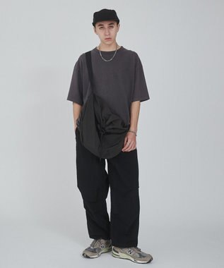 WEGO 【ウエストゴム/撥水/洗濯機可】ナイロンイージーパンツ ブラック