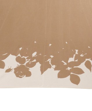 MOONBAT LANVIN COLLECTION 長傘 リーフ サテンプリント ジャンプ 耐風 ベージュ