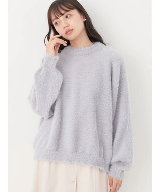 earth music&ecology ロングシャギーハイネックプルオーバー Sax