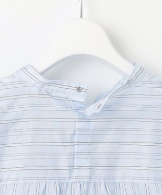 J.PRESS LADIES 【洗える】ランダムストライプ スタンドカラー  ブラウス サックスストライプ系