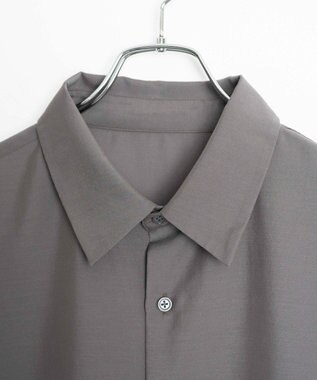 WEGO 【ユニセックス着用ITEM/SMLサイズ展開/冷房対策/紫外線対策】シアーBIGシャツ ダークグレー