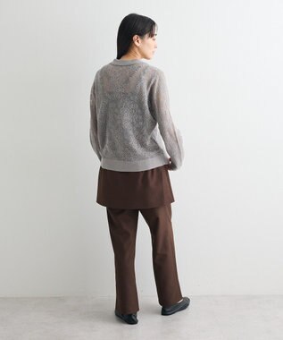CRAFT STANDARD BOUTIQUE レース編みポロカーディガン Gray