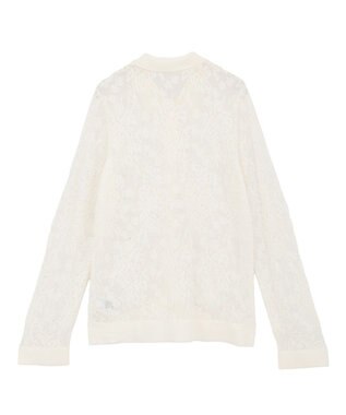 CRAFT STANDARD BOUTIQUE レース編みポロカーディガン White