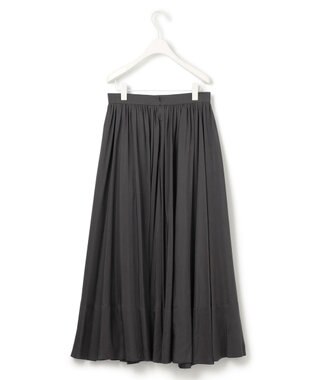 ICB 【洗える】レーヨンシルクローン フレアスカート チャコール系