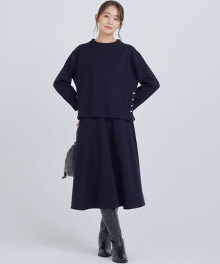 組曲 S 【2SET・WEB限定】ウール混ジャージー セットアップ ネイビー系