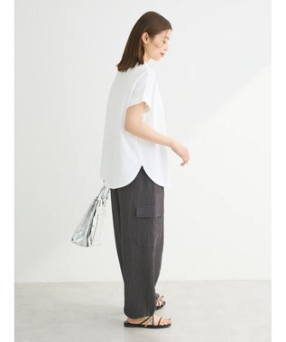 Green Parks フレンチスリーブ筆記体刺繍ロゴプルオーバー White