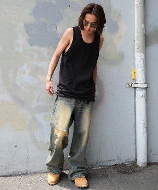 WEGO ダメージタンクトップ ブラック