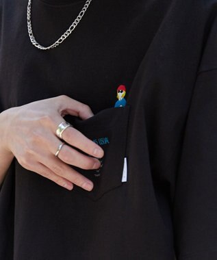 WEGO 【ユニセックス着用ITEM/手洗い可/MLサイズ】CITY　BOYS　ポケットT（S） ブラック