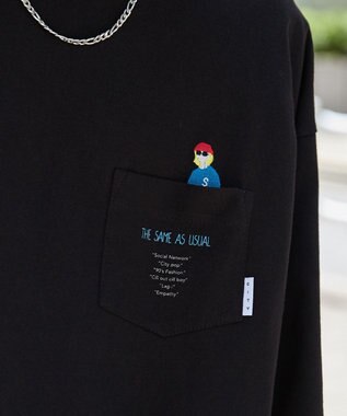 WEGO 【ユニセックス着用ITEM/手洗い可/MLサイズ】CITY　BOYS　ポケットT（S） ブラック