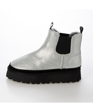 MODE ET JACOMO <carino>本革ムートン　サイドゴアショートブーツ シルバー