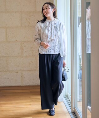 ANY L 【洗濯機可/アンチピリング/接触冷感】シアークルーネックカーディガン グレー