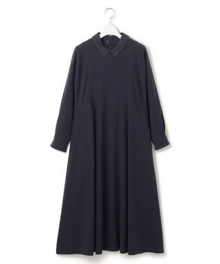 23区 【VERYコラボ】トリアセダブルジョーゼット つけ襟 ボウタイワンピース ネイビー系