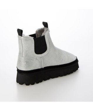 MODE ET JACOMO <carino>本革ムートン　サイドゴアショートブーツ シルバー