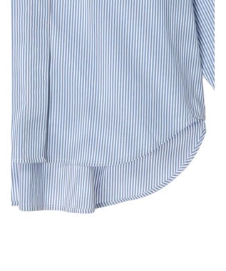 earth music&ecology パールボタンシャツ Stripe Blue