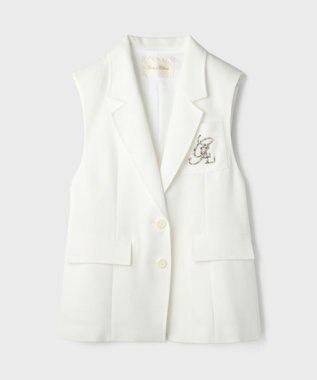 GRACE CONTINENTAL リネンタッチジレジャケット ホワイト