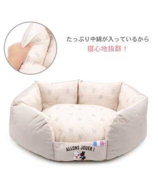 PET PARADISE リサとガスパール キルトカドラー Ｍ グレー×ベージュ