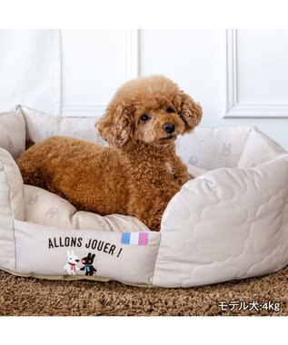 PET PARADISE リサとガスパール キルトカドラー Ｍ グレー×ベージュ