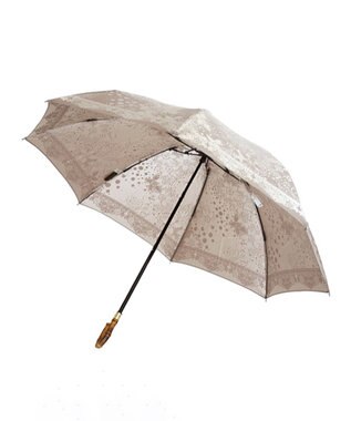 槇田商店 Kirie ドットフラワー モカブラウン 折りたたみ傘 中茶